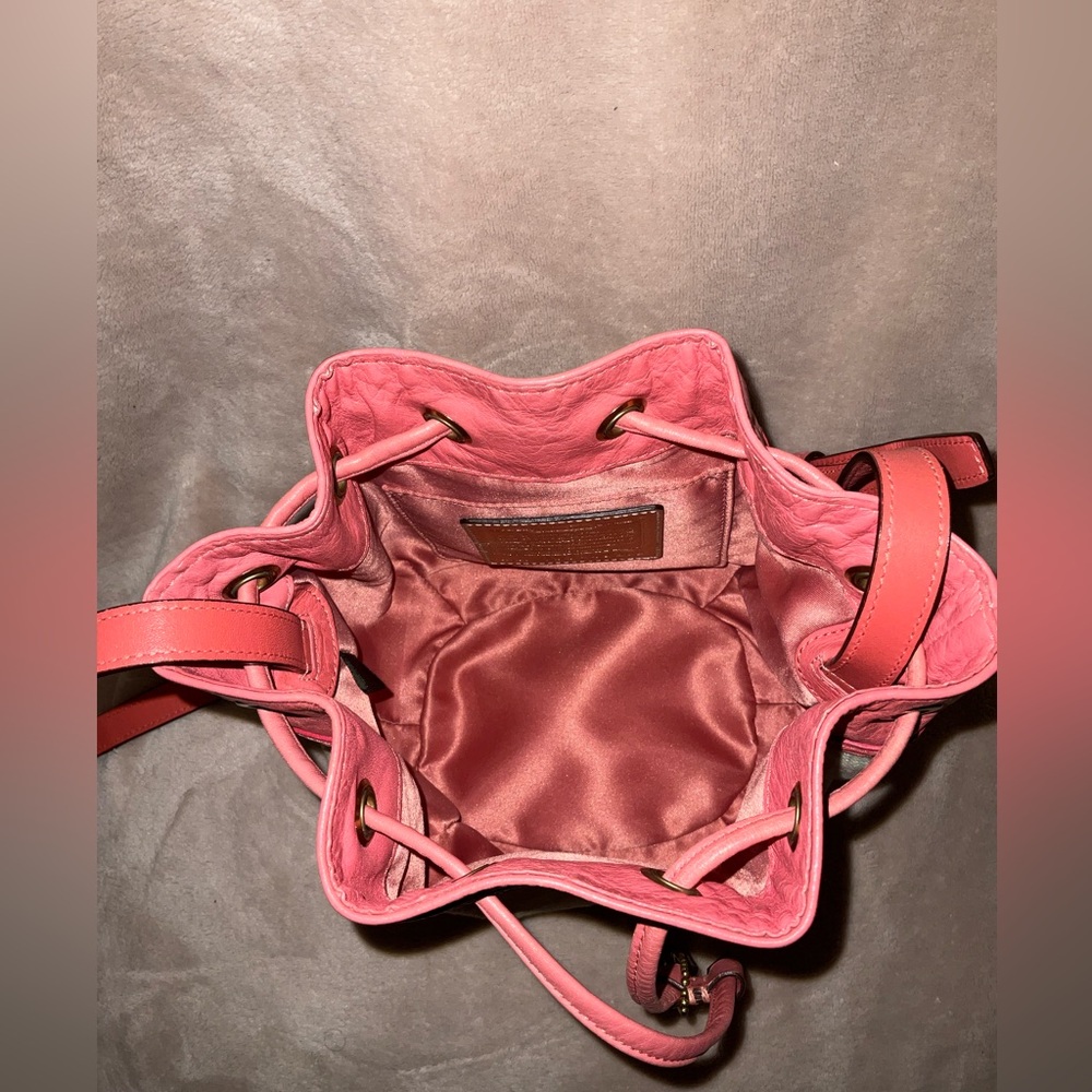 Coach Mini Dempsey Bucket Jacquard Rose PINK Leather Trim. - Picture 6 of 9